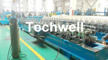 Hat Channel Cold Roll Forming Machine With Hydraulic Cutting Type & PLC Frequency Control